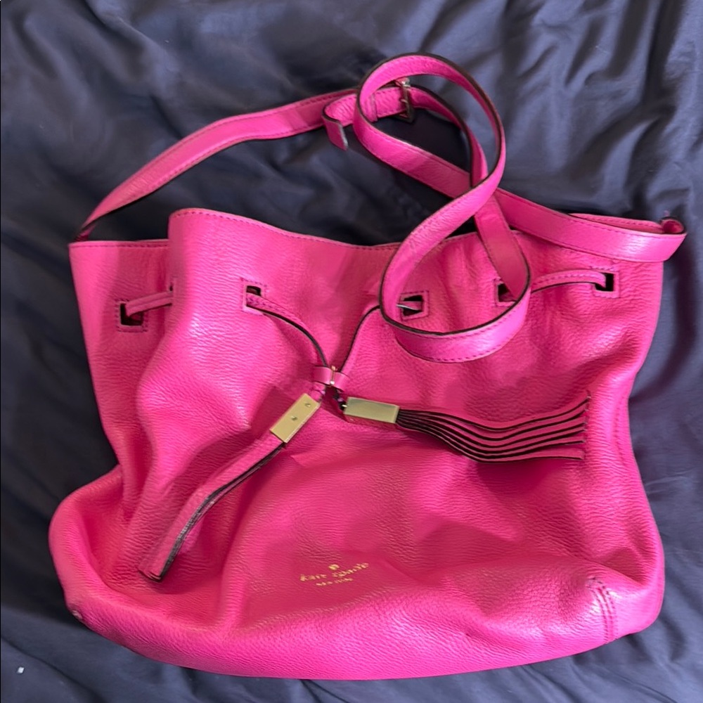 Kate Spade Pink Shoulder Bag with Gold Accents